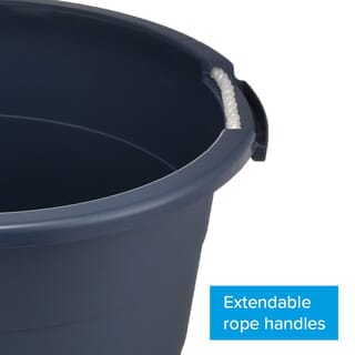 INABOX กะละมังกลมหูเชือก พลาสติก Forte N15743-38L ขนาด 48x35x49.8 cm. สีดำ