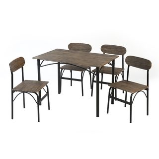 DELICATO ชุดโต๊ะอาหาร 4 ที่นั่ง รุ่น Aoi โต๊ะ: 110x70x76 ซม. เก้าอี้: 45x 42 x 80ซม. สีน้ำตาลเข้ม 