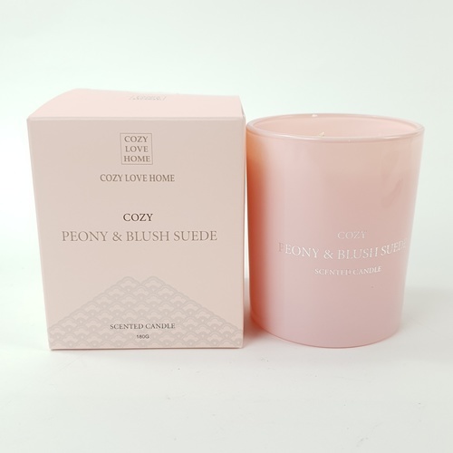 COZY เทียนหอม Peony & Blush Suede  8.2x9.8 ซม. สีชมพู