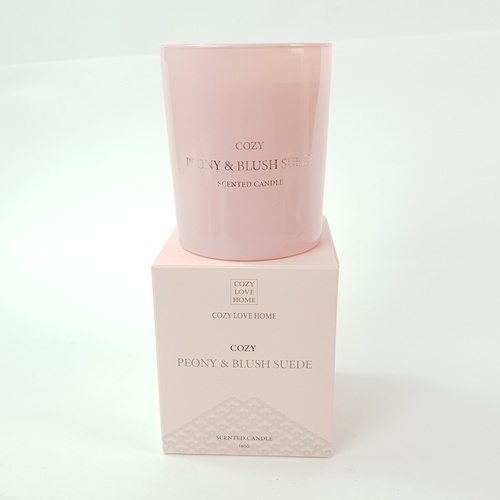 COZY เทียนหอม Peony & Blush Suede  8.2x9.8 ซม. สีชมพู