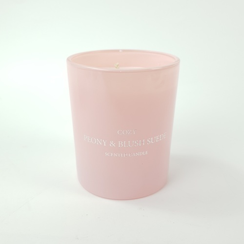 COZY เทียนหอม Peony & Blush Suede  8.2x9.8 ซม. สีชมพู