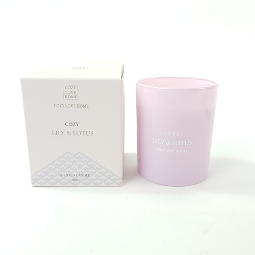 COZY เทียนหอม Lily & Lotus 8.2x9.8 ซม. สีม่วง