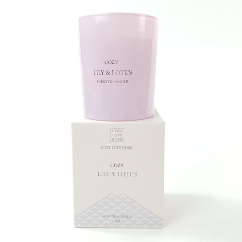 COZY เทียนหอม Lily & Lotus 8.2x9.8 ซม. สีม่วง