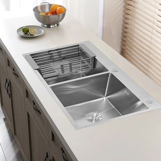 CLOSE อ่างล้างจาน 2 หลุมไม่มีที่พัก SS304 100x50x22 ซม. ATHENS-100