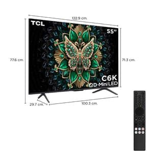 TCL โทรทัศน์ QD mini LED 4K TV ขนาด 55 นิ้ว รุ่น 55C6K สีดำ