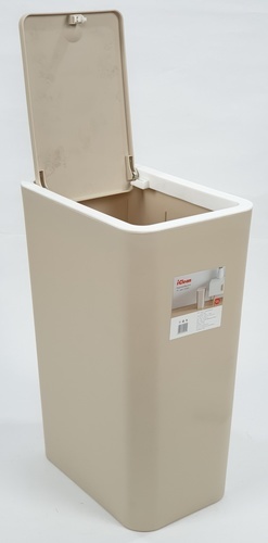 ถังขยะทรงเหลี่ยมฝากด รุ่น ZXHL004-KK ขนาด 12L สีกากี