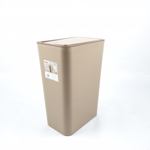 ถังขยะทรงเหลี่ยมฝากด รุ่น ZXHL004-CF ขนาด 12L สีกาแฟ