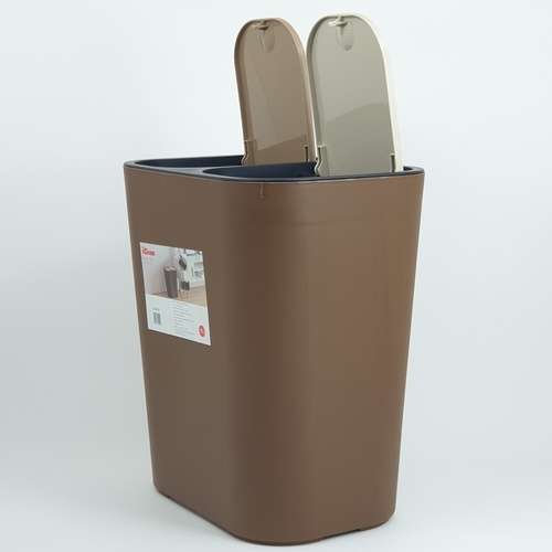 ถังขยะคู่ รุ่น ZXHL003-CF ขนาด 15L สีกาแฟ