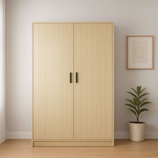 DELICATO ตู้เสื้อผ้า 4 ฟุต 2 บานประตู รุ่นอแมนด้า ขนาด 119x54x179 ซม.สีบีช