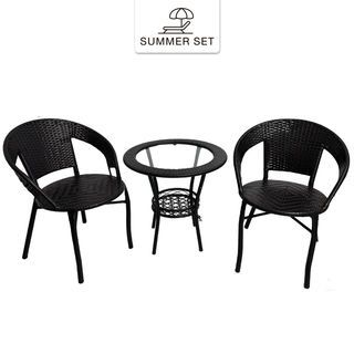 SUMMER SET ชุดโต๊ะสนาม รุ่น MANNIX ขนาด : โต๊ะ 60x60x60 ซม. เก้าอี้ 45x42x73 ซม. สีน้ำตาล (1/3) 