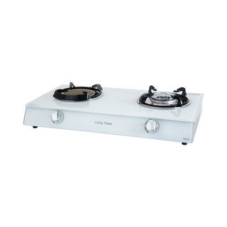 Lucky Flame เตาแก๊สตั้งโต๊ะหน้ากระจก 2 หัวเตา  AG-2102S(W) สีขาว