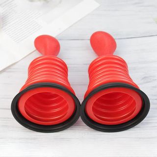 ICLEAN ปั๊มอ่างล้างหน้า PVC รุ่น M8019 ขนาด 11x11x18 ซม. สีแดง