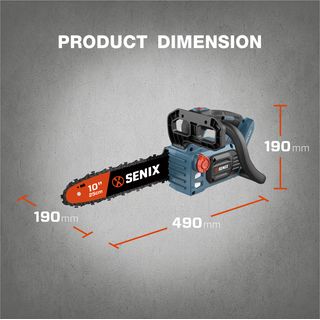 SENIX เลื่อยโซ่ไร้สาย Brushless ขนาด 10 นิ้ว 20V(Max) (พร้อมแบตเตอรี่ 4.0Ah 1 ก้อน) รุ่น CSX2-M1-EU สีน้ำเงิน - ดำ