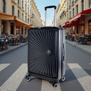 WETZLARS กระเป๋าเดินทาง ขนาด 28 นิ้ว พร้อมช่องใส่ของด้านหน้า รุ่น Blossom-02 ขนาด 29x51x70 ซม. สีดำมิดไนท์