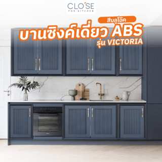 CLOSE บานซิงค์เดี่ยว ABS ขนาด 46x66 ซม. VIVIEN สีบลูโอ๊ค 