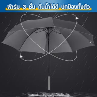 KOJI ร่มยาวด้ามตรง แบบกึ่งอัตโนมัติ 30 นิ้ว 8 ก้าน รุ่น YF-L2021002 ขนาด 130x130x100 ซม. คละสี