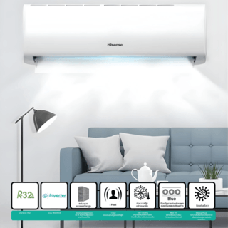 Hisense เครื่องปรับอากาศติดผนัง Inverter ขนาด 9500 BTU รุ่น AS10TRKE2T  สีขาว