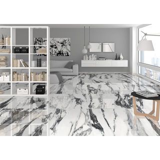 La Arezza กระเบื้องพอร์ซเลน 60x60 ซม. Marbla แพนด้า ไวท์ P6050 Polished Glazed Tile (4P) Random