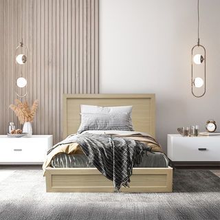 DELICATO เตียงนอน 3.5 ฟุต รุ่นบอสตัน  ขนาด 121x90x206 ซม.สีบีช