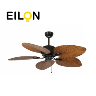 EILON พัดลมเพดานหรูหรา 5 ใบพัด 52 มีโซ่ดึง รุ่น 48DY-504WN-1L สีไม้เข้ม