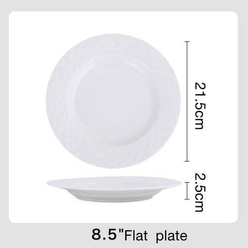 ADAMAS จานเซรามิค 8.5 นิ้ว FIONA-WH02 สีขาว