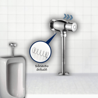 Verno ฟลัชวาล์วโถปัสสาวะแบบกด รุ่น C01 ขนาด 20x15x5 ซม. สีโครม