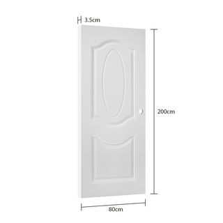 WELLINGTAN ประตูยูพีวีซี บานทึบ 3ฟัก  (สำหรับใช้งานภายนอก) UPVC-WE003 80x200ซม. สีขาว  (เจาะลูกบิด)