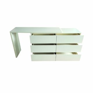 (1/2)DELICATO โต๊ะเครื่องแป้ง รุ่น Tia ขนาด 120x40x75 ซม. สีขาว 