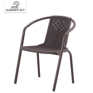 SUMMER SET เก้าอี้หวายเทียม FLINTAN ขนาด 52x57x72 ซม. สีนํ้าตาล Maxloading:150KG