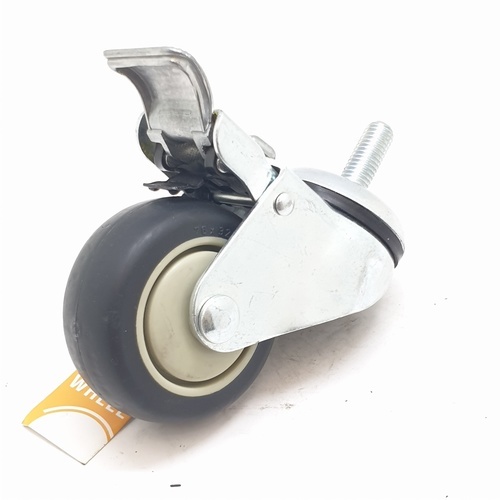 KAMPER ล้อ TPR เกลียวหมุน  มีเบรค 3นิ้ว (77มม) รุ่น 4207-77B