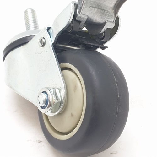 KAMPER ล้อ TPR เกลียวหมุน  มีเบรค 3นิ้ว (77มม) รุ่น 4207-77B