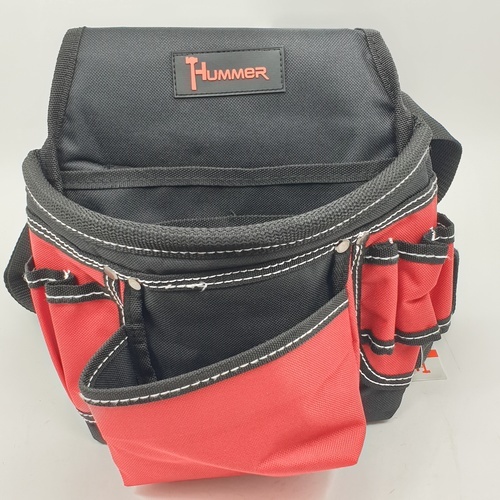 HUMMER กระเป๋าเครื่องมือช่างคาดเอว พร้อมเข็มขัด รุ่น JR-CB07 สีแดง-ดำ