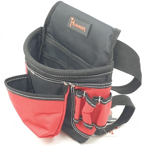 HUMMER กระเป๋าเครื่องมือช่างคาดเอว พร้อมเข็มขัด รุ่น JR-CB07 สีแดง-ดำ