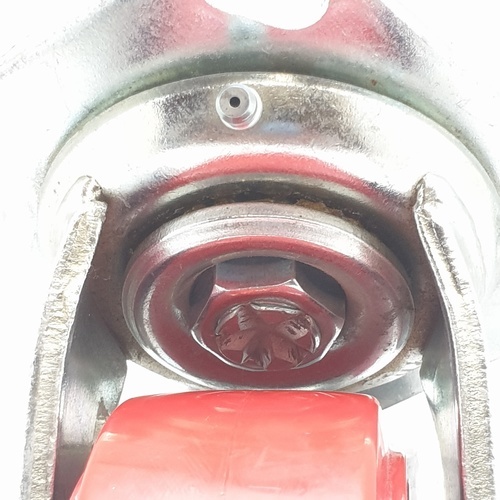 KAMPER ลูกล้อโพลียูรีเทน (PU) แป้นหมุน - มีเบรค รุ่น 1054-125B 5 นิ้ว