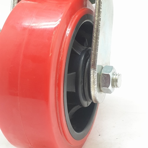 KAMPER ลูกล้อโพลียูรีเทน (PU) แป้นหมุน - มีเบรค รุ่น 1054-125B 5 นิ้ว