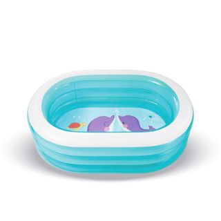 INTEX สระว่ายน้ำเป่าลมทรงวงรี รุ่น 57482NP ขนาด 163x107x46 ซม. สีฟ้า