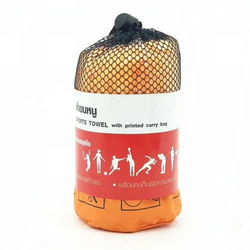 ผ้าขนหนู RS08-101S-OR สีส้ม พร้อมถุงเก็บ