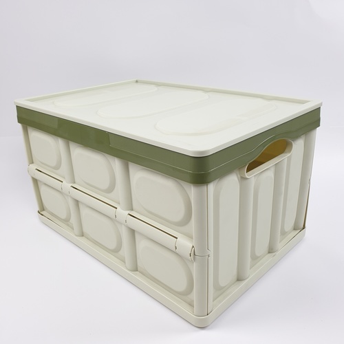 GOME กล่องเก็บของพับเก็บได้ พร้อมฝาปิด 30ลิตร  ขนาด 30×43×23 ซม. รุ่น TZ02 สีเขียวอ่อน