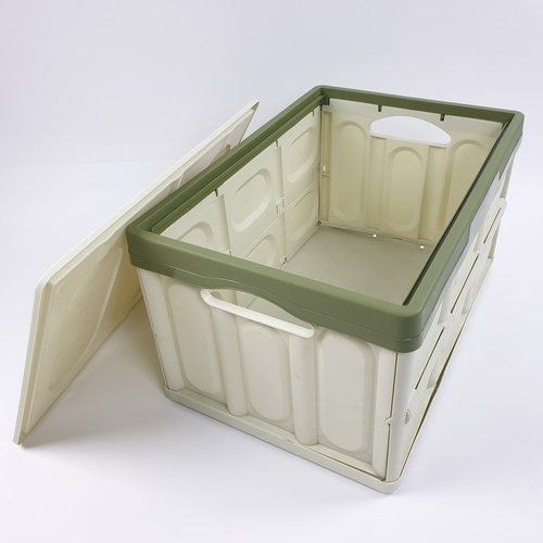 GOME กล่องเก็บของพับเก็บได้ พร้อมฝาปิด 30ลิตร  ขนาด 30×43×23 ซม. รุ่น TZ02 สีเขียวอ่อน