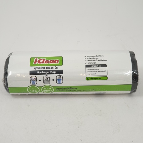 ថង់សំរាម Iclean ទំហំ 26”x34” 30 ថង់/ដុំ ពណ៌ខ្មៅ