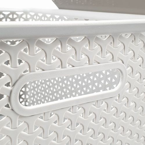 SAKU ตะกร้าพลาสติกมีฝา 35ลิตร ขนาด 42x36x25ซม. รุ่น TG54723B สีเทา