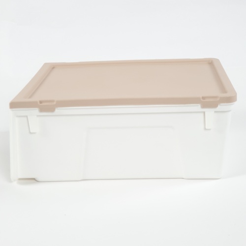 SAKU กล่องรองเท้าฝาหน้า ขนาด 34x23.5x14ซม. รุ่น TG54959 สีเบจ