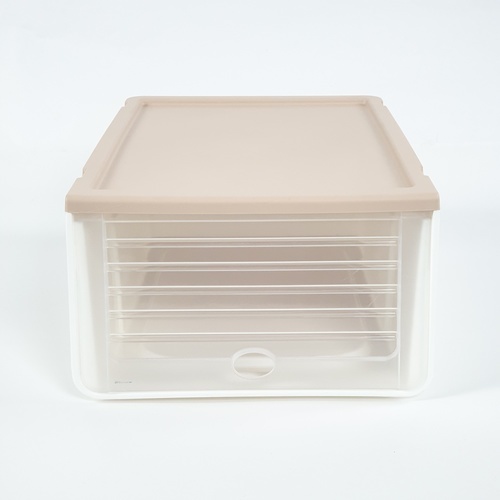 SAKU กล่องรองเท้าฝาหน้า ขนาด 34x23.5x14ซม. รุ่น TG54959 สีเบจ