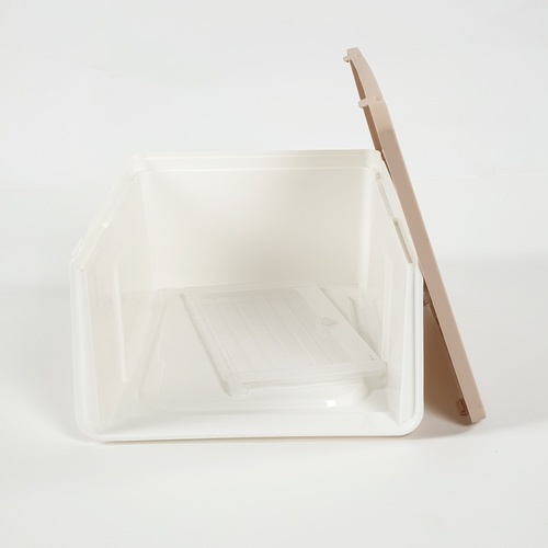 SAKU กล่องรองเท้าฝาหน้า ขนาด 34x23.5x14ซม. รุ่น TG54959 สีเบจ