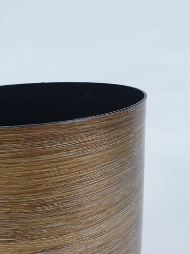 ICLEAN ถังขยะกลม 8 ลิตร รุ่น TG51717 ขนาด 20x20x29.8ซม. ลายไม้