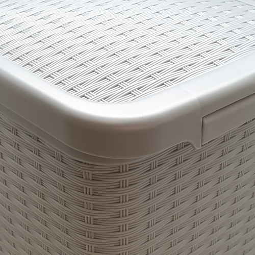 ICLEAN ถังขยะเหยียบเหลี่ยมลายสาน 10 ลิตร ขนาด 24.5x24.5x32ซม. รุ่น TG54603 สีเทา