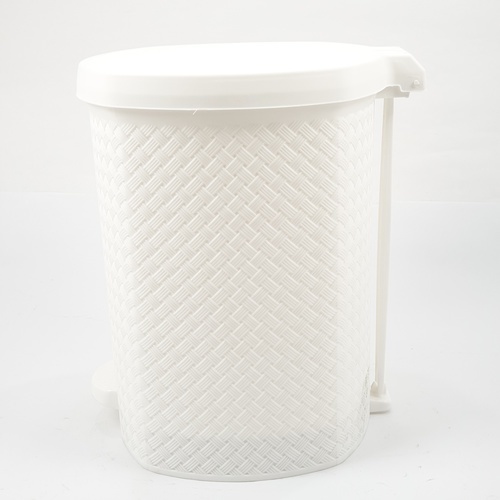 ICLEAN ถังขยะเหยียบทรงกลมลายสาน 13 ลิตร ขนาด 29.5x28.5x32.2ซม. รุ่น TG51840 สีขาว
