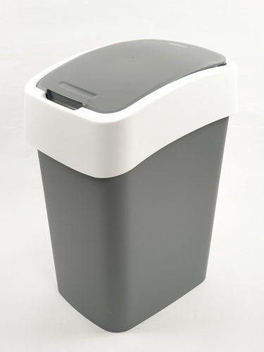 ICLEAN ถังขยะฝากดทรงเหลี่ยม 23 ลิตร ขนาด 33x25x44.7ซม. รุ่น TG59701 สีเทา