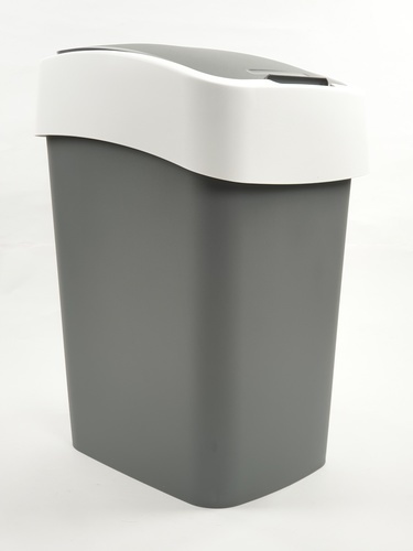 ICLEAN ถังขยะฝากดทรงเหลี่ยม 23 ลิตร ขนาด 33x25x44.7ซม. รุ่น TG59701 สีเทา