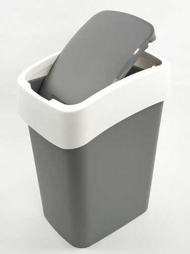 ICLEAN ถังขยะฝากดทรงเหลี่ยม 23 ลิตร ขนาด 33x25x44.7ซม. รุ่น TG59701 สีเทา